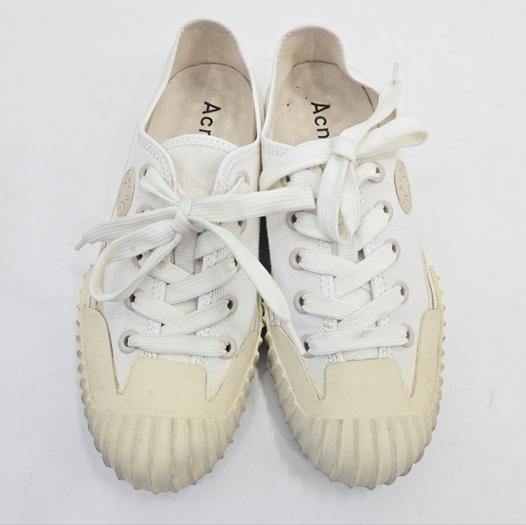 Acne‎ Studios Sneakers Brady Cream Cotton Canvas - Picture 3 of 15